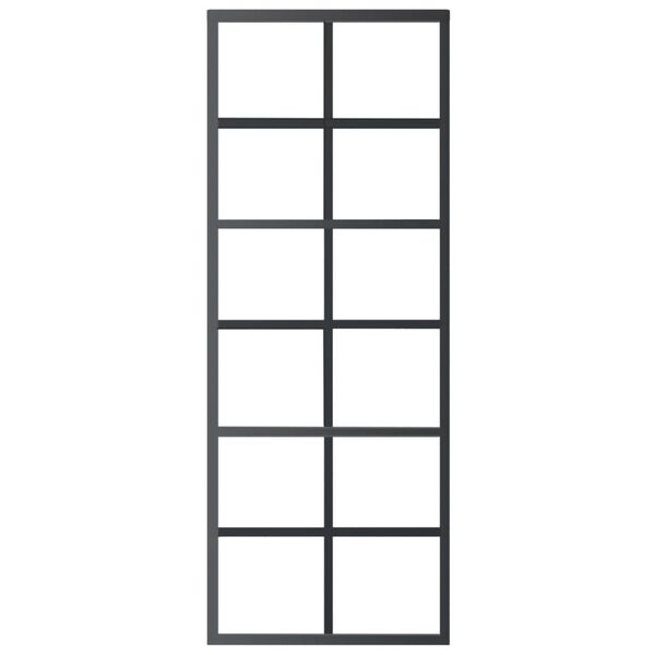 vidaXL Rennihurð með vélbúnaðarsetti ESG gler og ál 76x205 cm