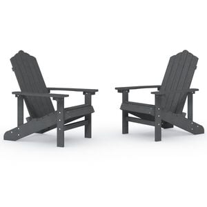 vidaXL Adirondack Gar&eth;st&oacute;lar 2 stk. HDPE Reykgr&aacute;ir