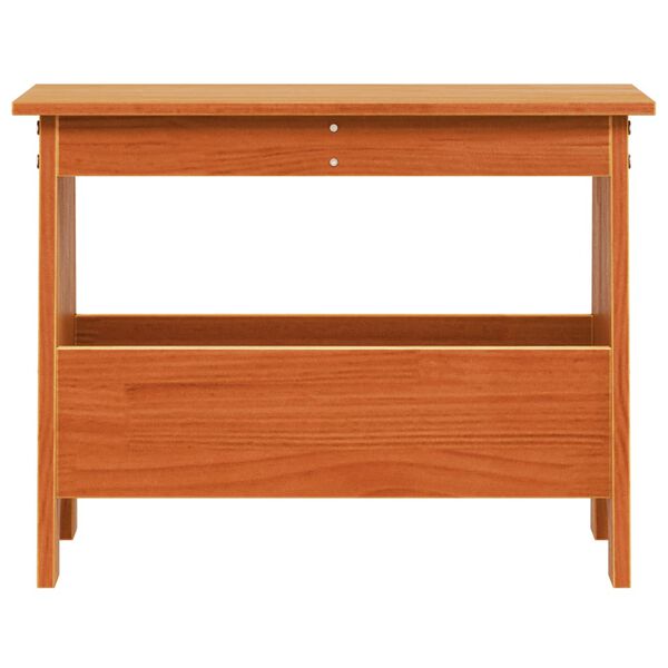 vidaXL Forstofubekkur Vaxbr&uacute;nn 60x28x45 cm Gegnheil Fura