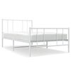 vidaXL R&uacute;mgrind &uacute;r M&aacute;lmi me&eth; H&ouml;fu&eth;gafli & F&oacute;tagafli Hv&iacute;t 80x200 cm