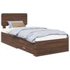 vidaXL Ramsv&iacute;k me&eth; h&ouml;fu&eth;gafl Br&uacute;nn eik 75 x 190 cm Samsettur vi&eth;ur