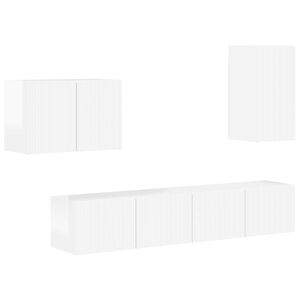 vidaXL Sj&oacute;nvarpsveggskap set 4 pcs H&aacute;gloss hv&iacute;tur Samsettur vi&eth;ur