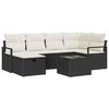 vidaXL Gar&eth;s&oacute;fa sett me&eth; p&uacute;&eth;i me&eth; geymslu 7 pcs Svartur Poly rattan
