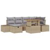 vidaXL Gar&eth;s&oacute;fa sett 7 pcs Drapplita&eth;ur p&oacute;l&yacute;rattan