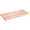 vidaXL Vegghilla Lj&oacute;sbr&uacute;n 80x40x2cm Me&eth;h&ouml;ndlu&eth; Gegnheil Eik