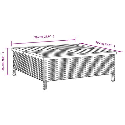 vidaXL Sólhlífarstandshlíf 70x70x25 cm Drapplituð Pólýrattan og Akasía