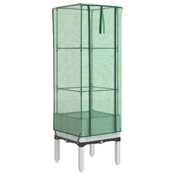 vidaXL Upph&aelig;kka&eth; Be&eth; me&eth; Gr&oacute;&eth;urh&uacute;sahl&iacute;f Spanskreyrs&uacute;tlit 40x40x140 cm