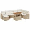 vidaXL Gar&eth;s&oacute;fa sett me&eth; geymslu 9 pcs Drapplita&eth;ur Poly rattan