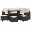 vidaXL Gar&eth;s&oacute;fa sett me&eth; p&uacute;&eth;i me&eth; geymslu Svartur Poly rattan