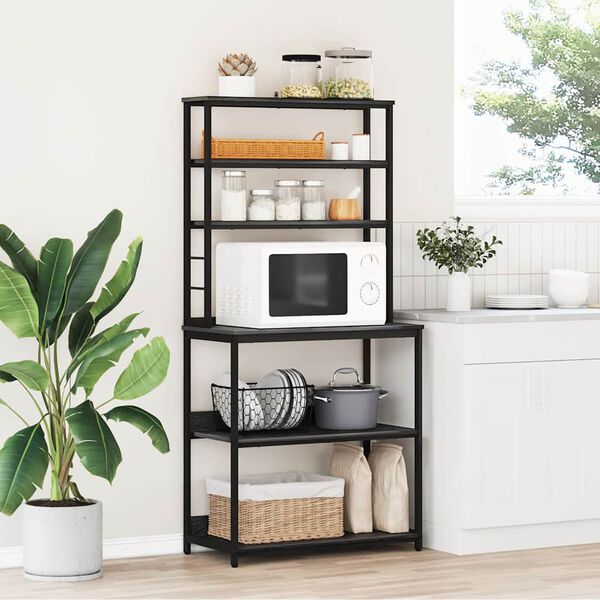 vidaXL Eldh&uacute;s hillu Svartur Eik 80 x 40 x 168 cm Samsettur vi&eth;ur