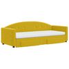 vidaXL Svefnsófi með Hjólaplötu og Skúffum Gulur 80x200 cm Flauel