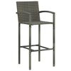 vidaXL 5 stykki útibarasett með armpúða Poly Rattan Grey