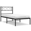 vidaXL R&uacute;mgrind &uacute;r M&aacute;lmi &aacute;n D&yacute;nu me&eth; H&ouml;f&eth;agafli Sv&ouml;rt 100x190 cm