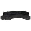 vidaXL Gar&eth;s&oacute;fa sett me&eth; kodda 8 pcs Svartur Poly rattan