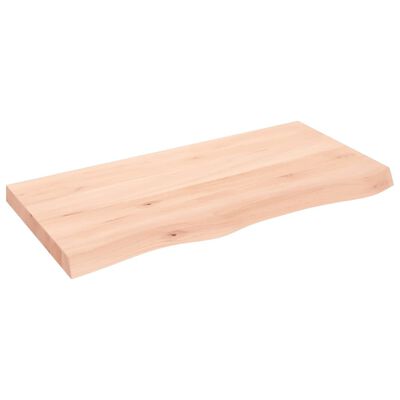 vidaXL Borðplata 100x50x(2-6) cm Ómeðhöndluð Gegnheil Eik