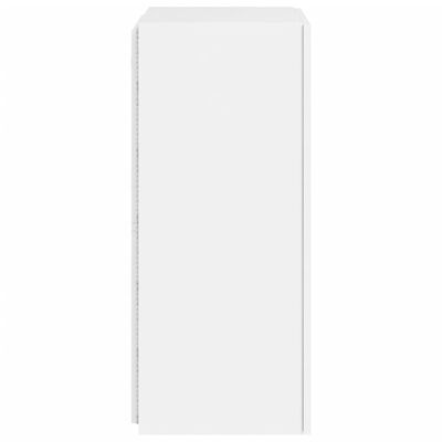 vidaXL Veggfestur Sjónvarpsskápur með LED ljósum Hvítur 40,5x35x80 cm