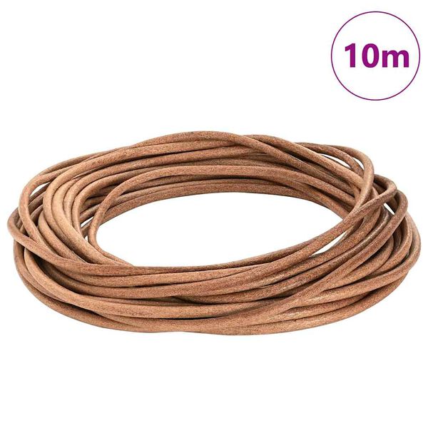 vidaXL Le&eth;ur sn&uacute;ra Br&uacute;nn &Oslash;4 mm x 10 m Le&eth;ur