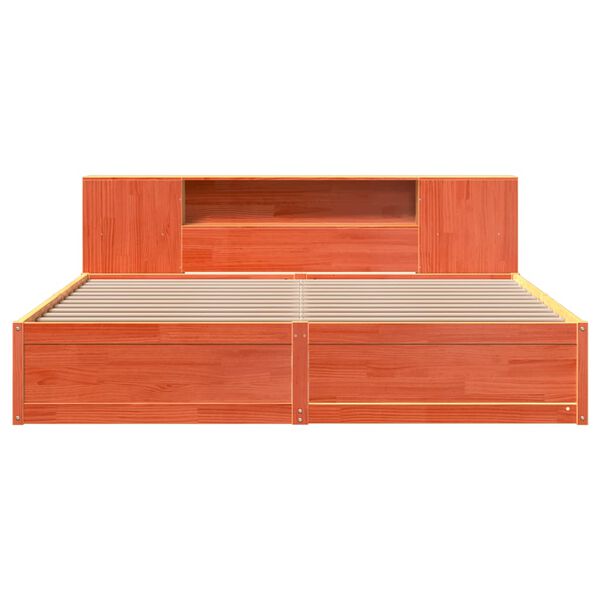 vidaXL R&uacute;mgrind &aacute;n D&yacute;nu Vaxbr&uacute;n 180x200 cm Gegnheil Fura