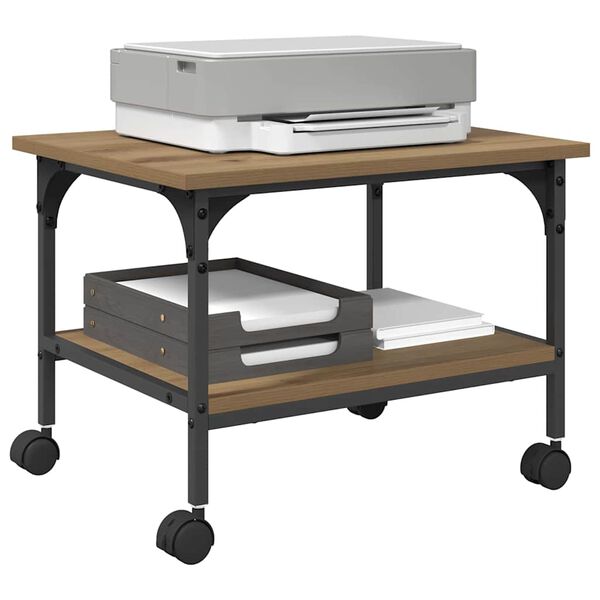 vidaXL Prentara standur Artisan Eik 50 x 40 x 38 cm Samsettur vi&eth;ur