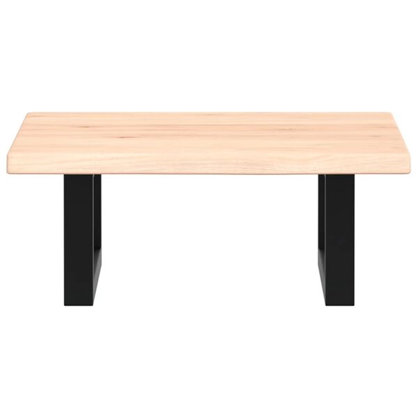 vidaXL Veggfest Handlaugarhilla Stál og Gegnheil Eik