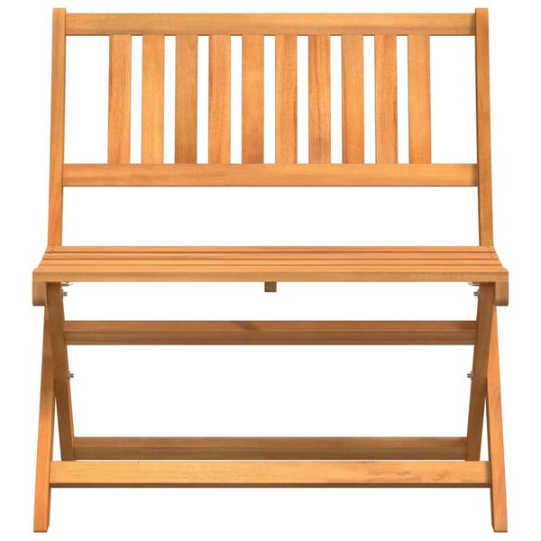 vidaXL Folding gar&eth;abekk Br&uacute;nn 80 x 42 x 85 cm Gegnheill akas&iacute;uvi&eth;ur