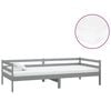 vidaXL Svefns&oacute;fi me&eth; D&yacute;nu 90x200 cm Gr&aacute; Gegnheill Furuvi&eth;ur