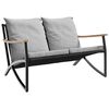 vidaXL Gar&eth;bekkur me&eth; S&aelig;tisp&uacute;&eth;um 120 cm Svart St&aacute;l