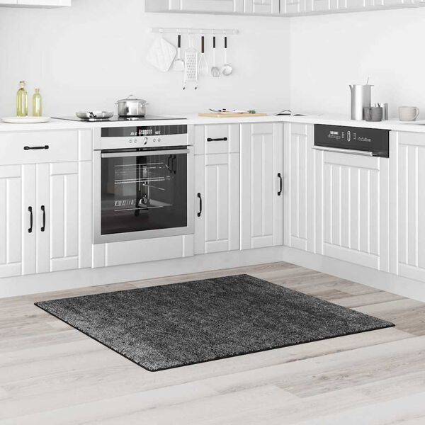 vidaXL Anti-slynginn Shaggy teppi D&ouml;kk gr&aacute; 120 x 120 cm PP