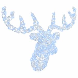 vidaXL Hjartardýrs höfuð Kaldur hvítur 68 x 36.5 x 62.5 cm Akrýl