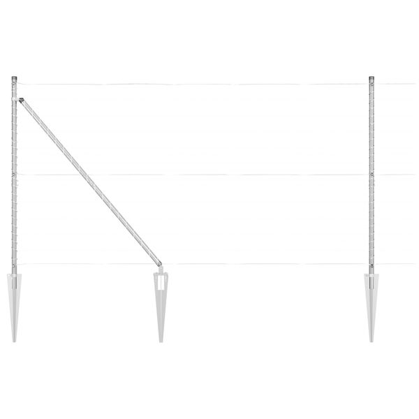 vidaXL Girðingarpóstur Annað 26 pcs Grár 3,2 x 3,2 x 160 cm Stál