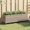 vidaXL Gar&eth;ker &aacute; hj&oacute;lum me&eth; 3 Pottum Gr&aacute;tt 107x32x38 cm P&oacute;l&yacute;rattan