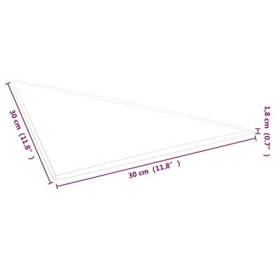 vidaXL Veggþil 12 stk. Vínrauð 30x30 cm Tauáklæði 0,54 m²