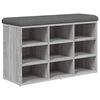 vidaXL Sk&oacute;bekkur Gr&aacute;ir Sonoma Eik 82x32x50 cm Samsettur Vi&eth;ur