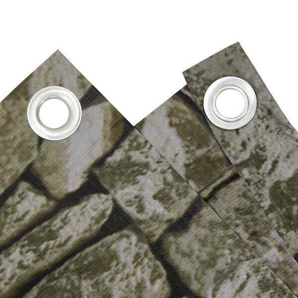 vidaXL Skj&oacute;lveggur &aacute; Svalir Steina&uacute;tlit 400x90 cm PVC