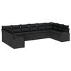 vidaXL S&oacute;fasett me&eth; p&uacute;&eth;i 10 pcs Svartur P&oacute;l&yacute;rattan