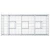 vidaXL Gabion h&aelig;kka&eth; r&uacute;m Silfur 140 x 60 x 55 cm Galvaniserad st&aacute;l