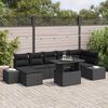 vidaXL Gar&eth;s&oacute;fa sett me&eth; geymslu 8 pcs Svartur Poly rattan