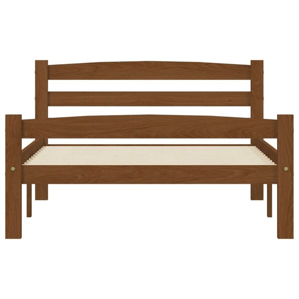 vidaXL Rúmgrind Ljósbrún Gegnheil Fura 90x200 cm