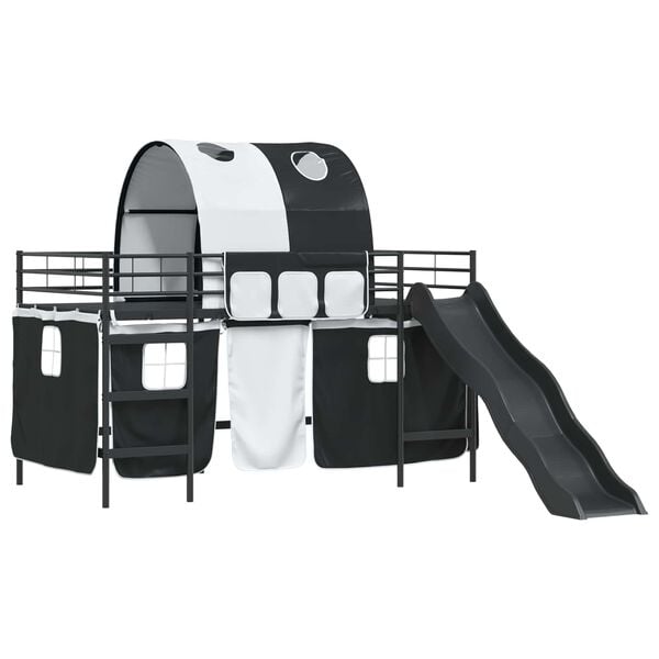 vidaXL Leiksk&aacute;la r&uacute;m fl&ouml;gu Svartur 79,5 x 200 cm M&aacute;lmur