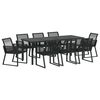 vidaXL Gar&eth;ur bor&eth;sett 9 pcs Svartur Dufth&uacute;&eth;a&eth; st&aacute;l