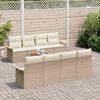 vidaXL Gar&eth;s&oacute;fa sett me&eth; geymslu 9 pcs Beige og krem p&oacute;l&yacute;rattan