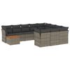 vidaXL 11 Hluta Gar&eth;s&oacute;fasett me&eth; Sessum Gr&aacute;r P&oacute;l&yacute;rattan