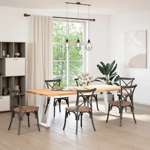 vidaXL bor&eth;stofubor&eth;sf&aelig;tur U-laga 2 stk. hv&iacute;t 50x(72-73) cm st&aacute;l