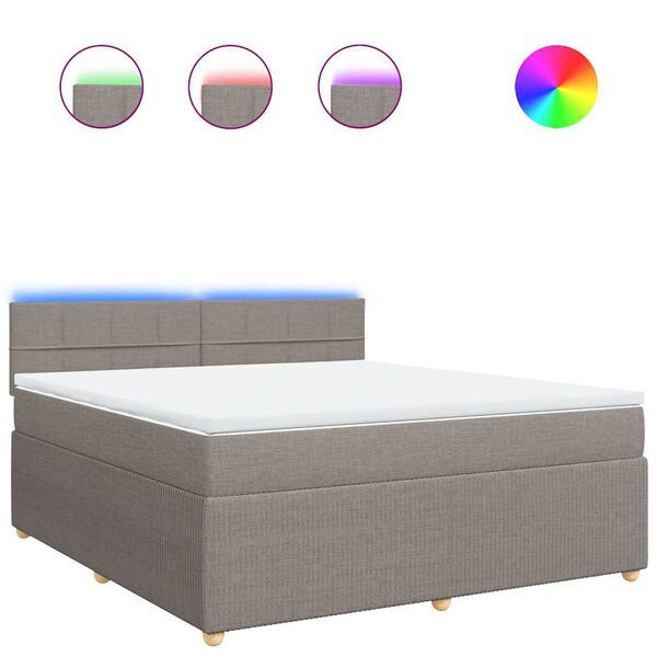 vidaXL H&oacute;lfa&eth; Springr&uacute;m me&eth; D&yacute;nu Br&uacute;ngr&aacute;tt 180x200 cm Tauefni