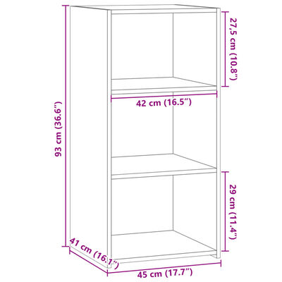 vidaXL Skenkur Svartur 45x41x93 cm Samsettur Viður