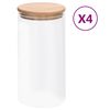 vidaXL Geymslukrukkur &uacute;r Gleri me&eth; Bambusloki 4 stk. 1200 ml