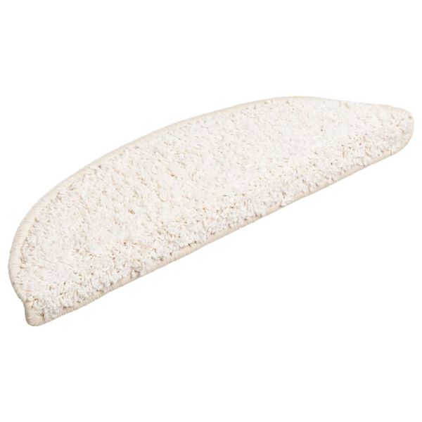 vidaXL Stigamottur 10 stk 56x17x3 cm hvítar hálfhringlaga