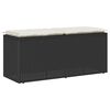 vidaXL gar&eth;bekkur me&eth; p&uacute;&eth;a Svartur 110x40x44 cm Poly Rattan