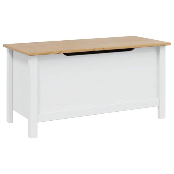 vidaXL Geymslukassi Hill Hv&iacute;tt og hunangsbr&uacute;n 90 x 40 x 45 cm