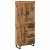 vidaXL H&aacute;bor&eth; Gamalt timbur 69,5 x 34 x 180 cm Samsettur vi&eth;ur